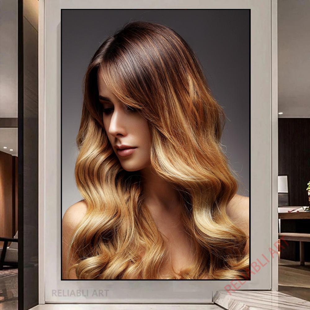 Hairdresser Barber Hair Salon Canvas Painting Hairstyle Posters Wall Art for Living Room Barber Shop Home Decoration