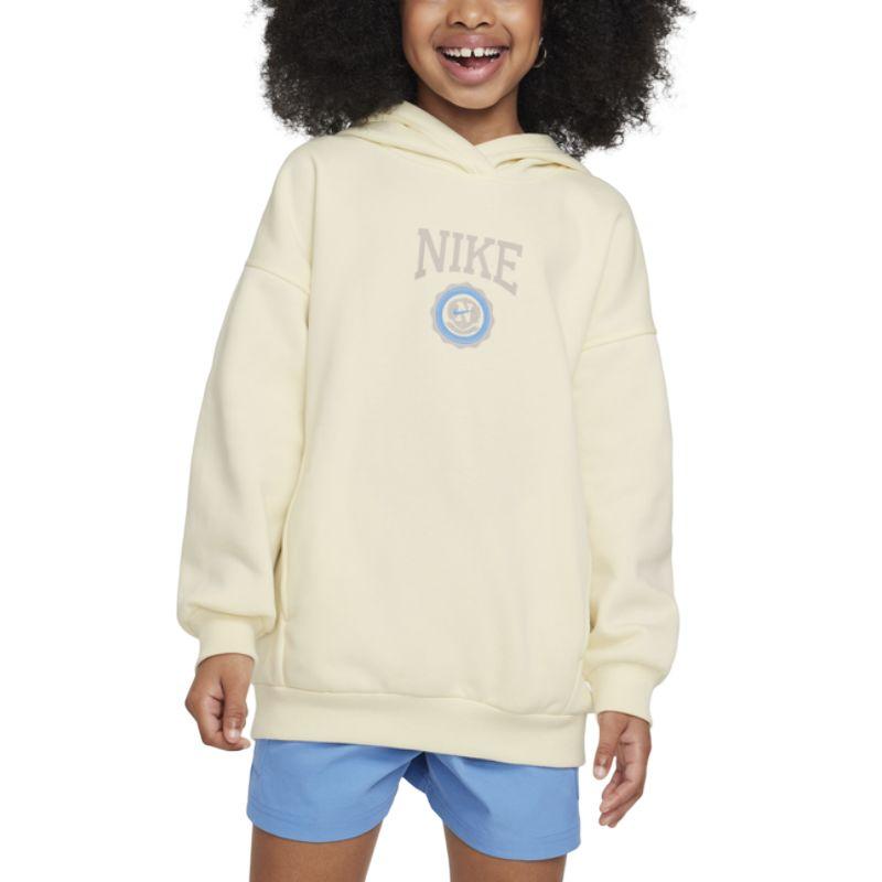 

Nike Sportswear Club Fleece Soft Comfortable Loose Warm Hooded Sweatshirt Kids Sweatshirt Coconut-Milk University-Grey HJ3371-113 S