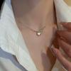 925 Sterling Silver Heart Pendant Necklace , Simple Stylish Design , Summer New Arrival for Women