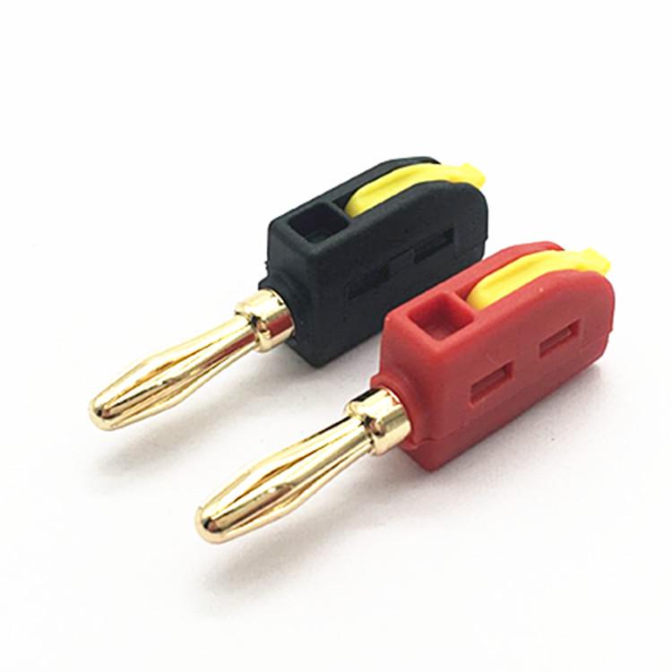 Gold-Plated 4MM Banana Plug: No-Weld Quick Wiring, Self-Locking Push-Type Socket