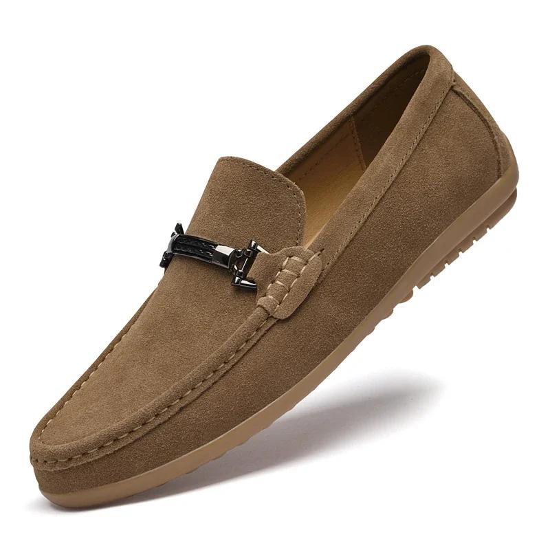 Fashion Genuine Leather Shoes for Men Breathable Designer Loafers Adult Moccasins Handmade Man Driving Shoes New Male Driving Footwear