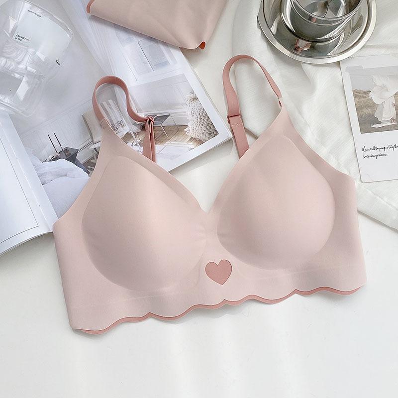 Love Girls Underwear Color Collision Sexiness Thin Seamless Underwear Seamless Bras for Woman Beautiful Backless Underwire Gathering Sports Bra