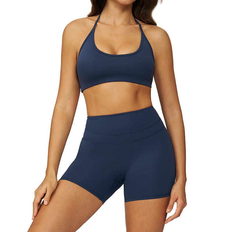 JYL Quick Dry Brushed Yoga Set Hollow Back High Waist Outfit