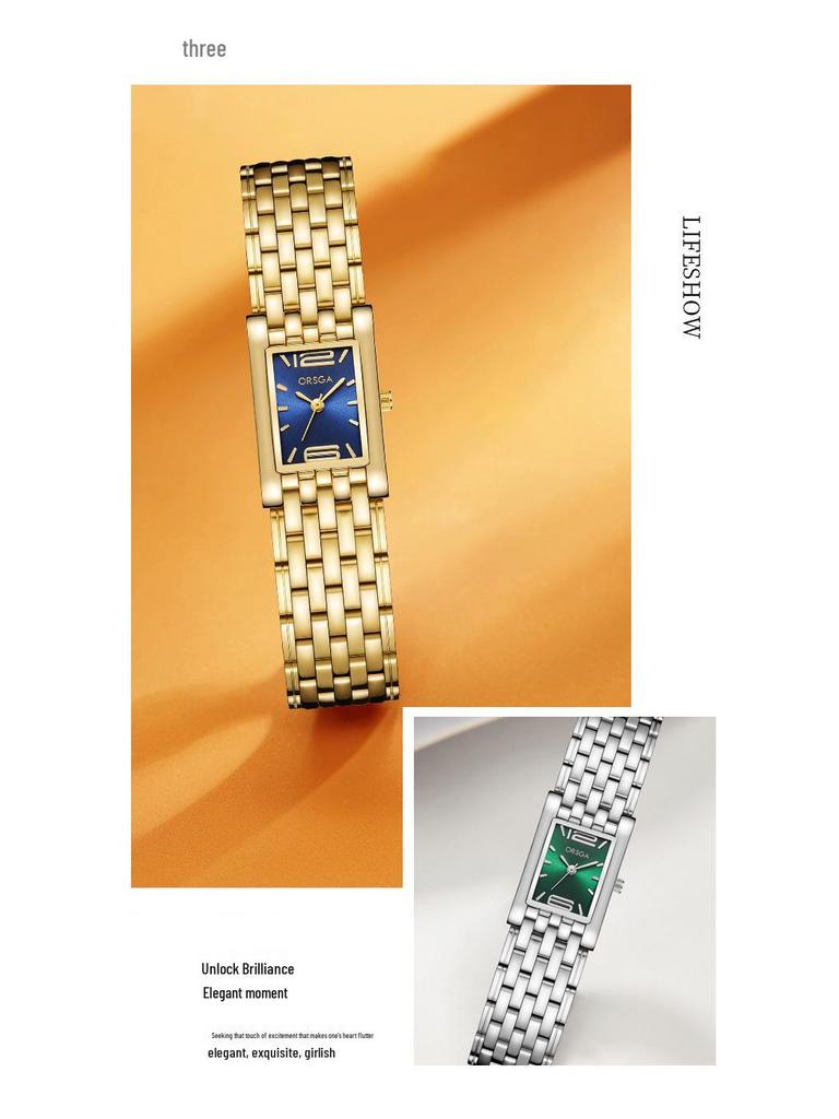 ORSGA Fashion Square Damen Quarz Uhr - Leichter Luxus & Casual Stil