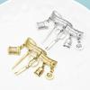 Vintage Tailor Scissors Brooch Pins Tailor Tape Tulers Tools Badge Jewelry Accessory