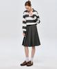 Le Sonnet Classic Pleated Wool Skirt Grey