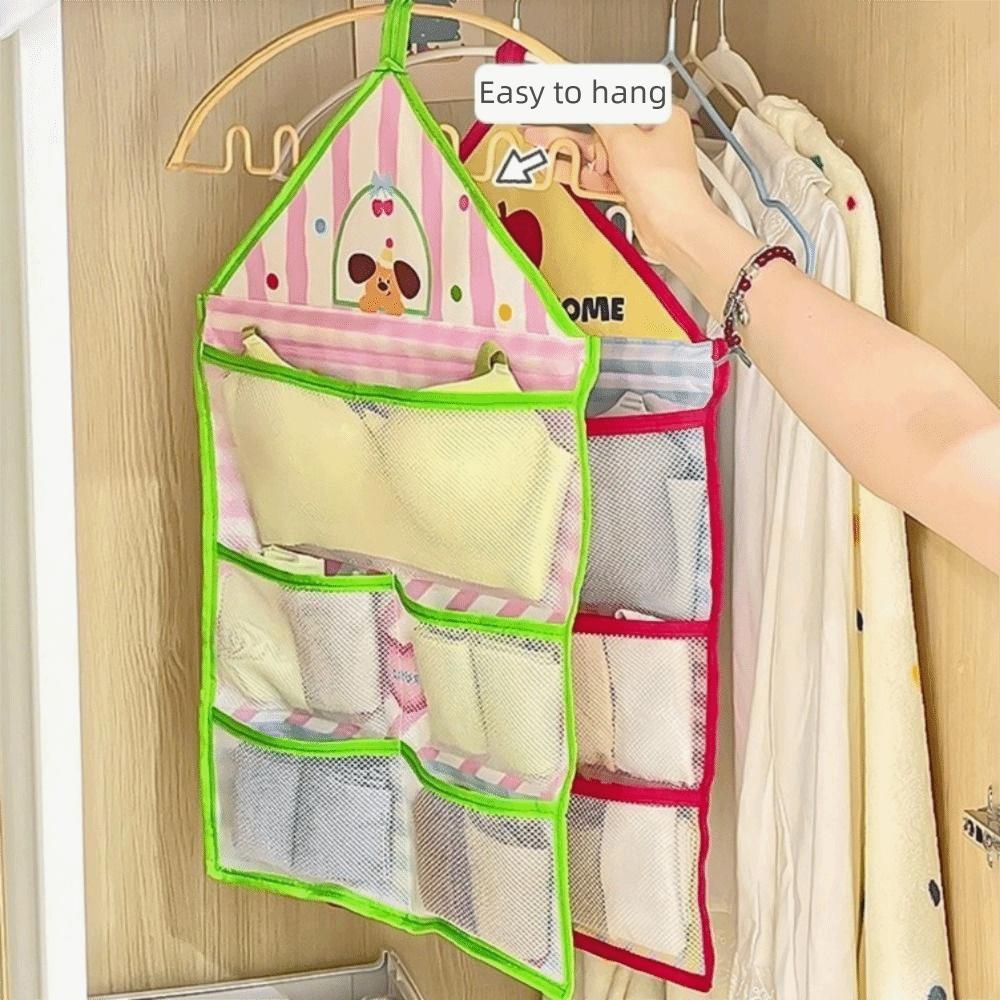 Space Saving Underwear Storage Hanging Bag Wall Mounted Underwear Socks Storage Bag  Bedroom