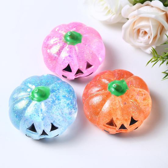 Halloween Pumpkin Head Squeeze Toy Anxiety Stress Relief Pumpkin Pinch Sensory Toy Teens Adults Soft TPR Calming Pumpkin Fidget Toy