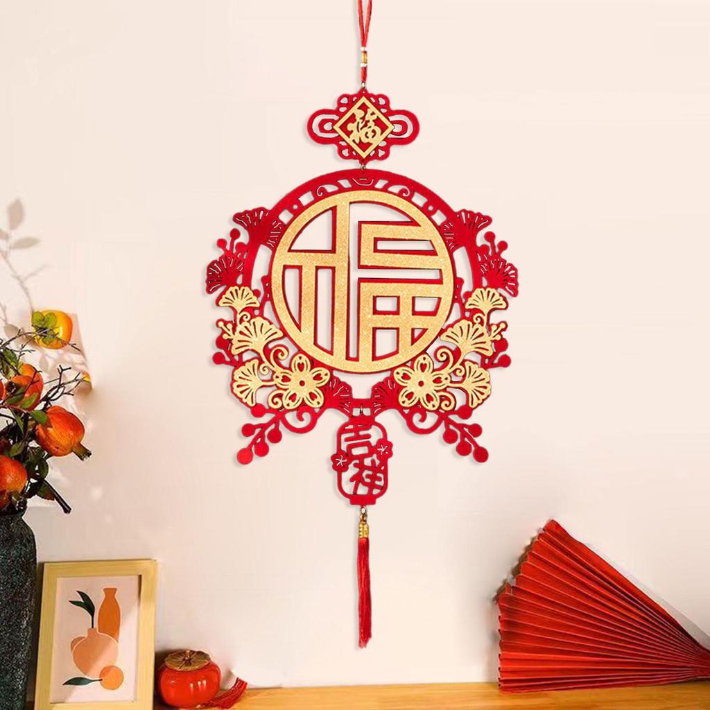 Chinese New Year Decoration Hanging Ornament Gift Red 2025 Dragon Year Oriental Chinese Knot Tassel Decoration for Wall Decor