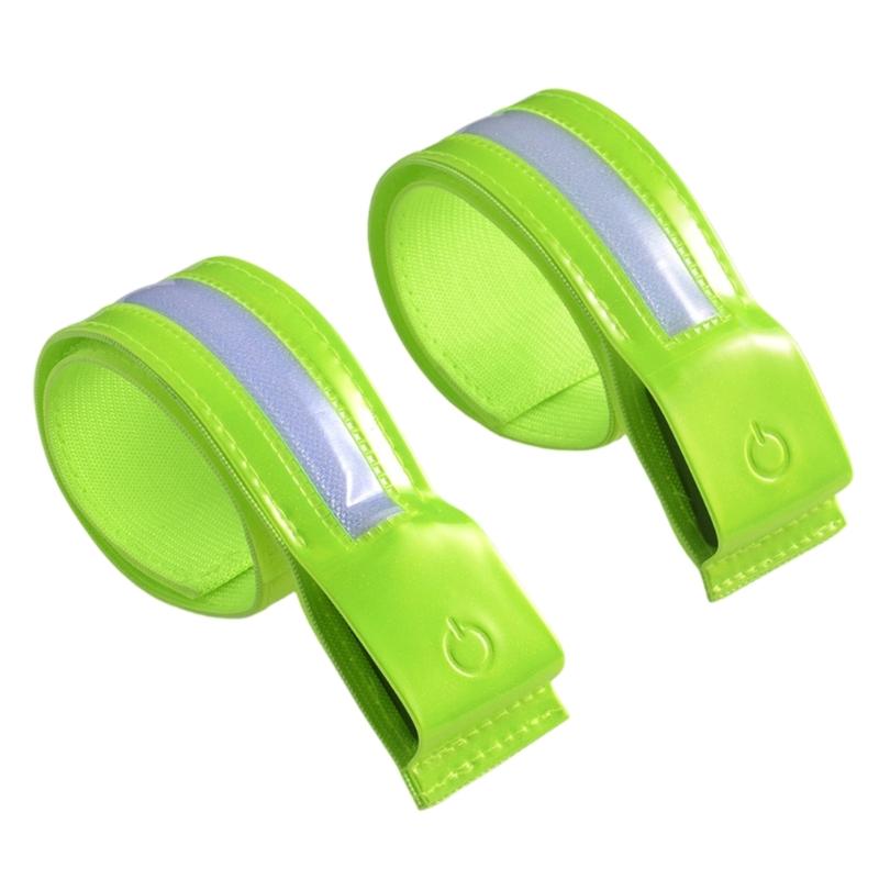 High Visibility LED Safety Armband with Reflective Strips USB C Rechargeable Reflective Wristband for Outdoor Activities