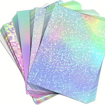 A4 Inkjet Sticker Paper Holographic Diamond Vinyl Waterproof Self Adhesive Printable Sheets Craft Label Decal Printing Supplies