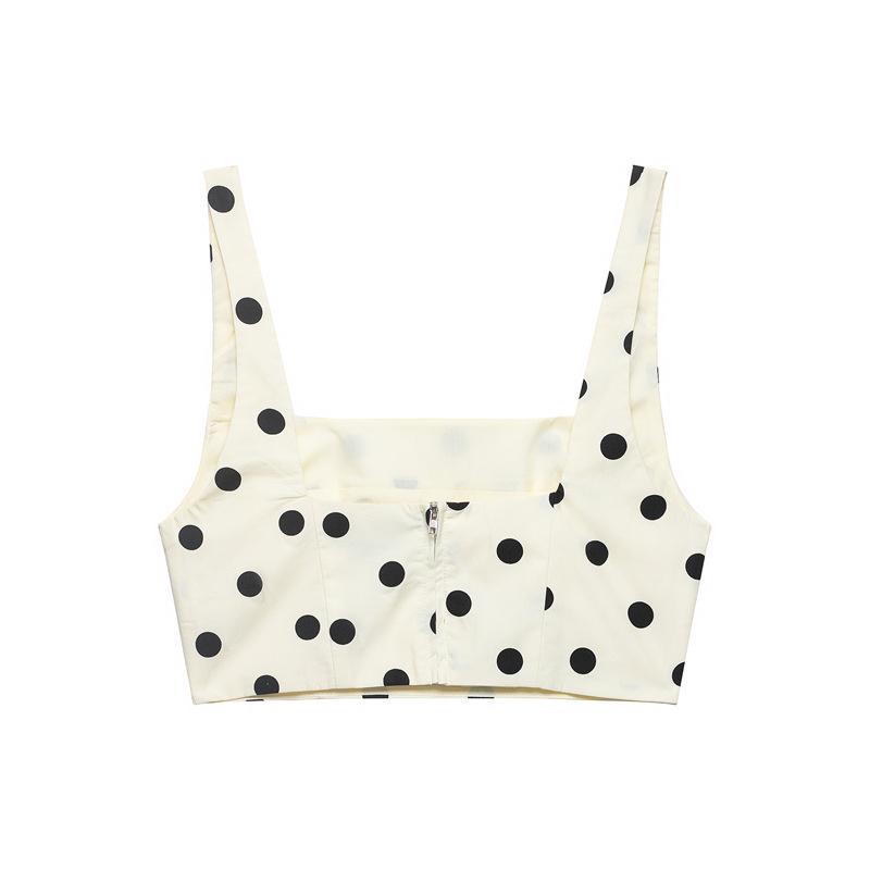 2026 Polka Dot Crop Top & Midi Skirt Set for Women