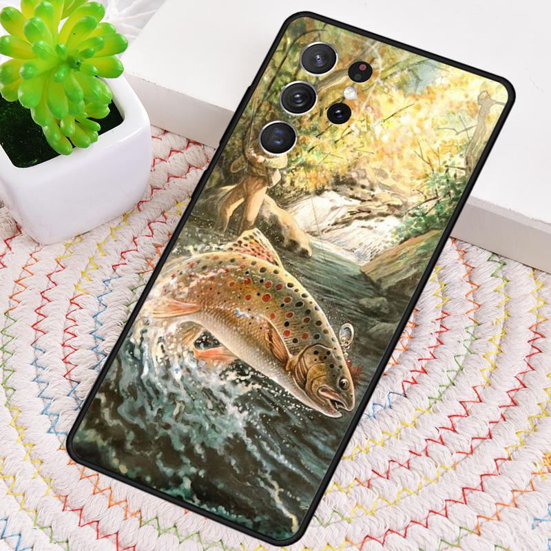 Trout Fishing TPU Phone Case For Samsung Galaxy note 10 pro S26 S25 S24 S23 S22 Ultra Plus S21 FE S20 Shockproof Cover