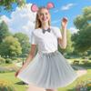 Soft Fabric Mouse Costume Headpiece Tail Accessories Fashion Headband SkirtsFor Children Stage Show Dressing up