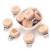 5Pcs/Lot Beech Wood Pacifier Clip Animal Small Elephant Heart Pattern Pacifier Clips for Baby DIY Pacifier Chain Accessories