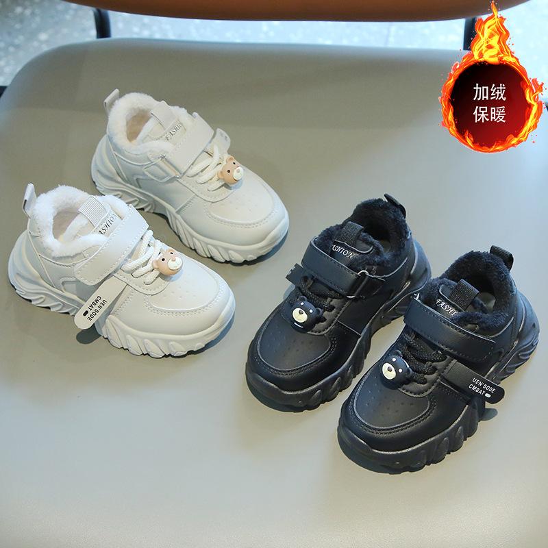 Children's cotton shoes 2025 winter boys' sports shoes fleece thickened girls' dad shoes warm baby casual shoes