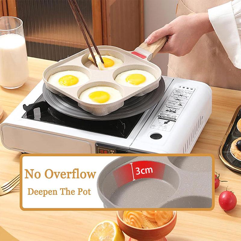 3/4 Cups Egg Frying Pan with Lid Nonstick Omelet Pancake Pan Fried Egg Pans Breakfast Grill Skillet Hamburger Steak Cooker Pan