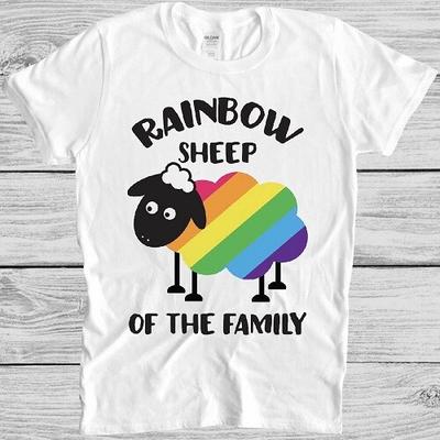 Vaivorykštės avys šeimoje T-shirt LGBT gėjų pasididžiavimas lesbietės Soho šaunus marškinėlis M219