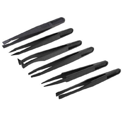 6pcs Anti-static Tweezers Plastic Soft Elastic Set Industrial Repair Hand Tools
