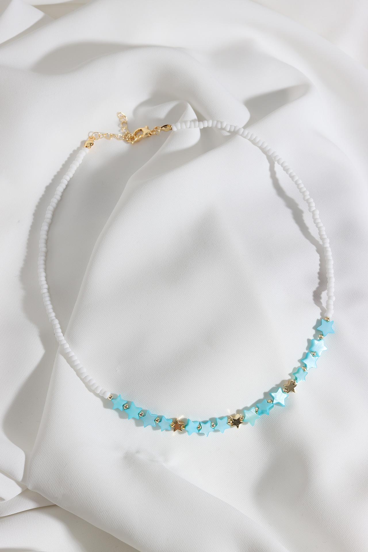 

Ожерелье из бисера Синяя звезда