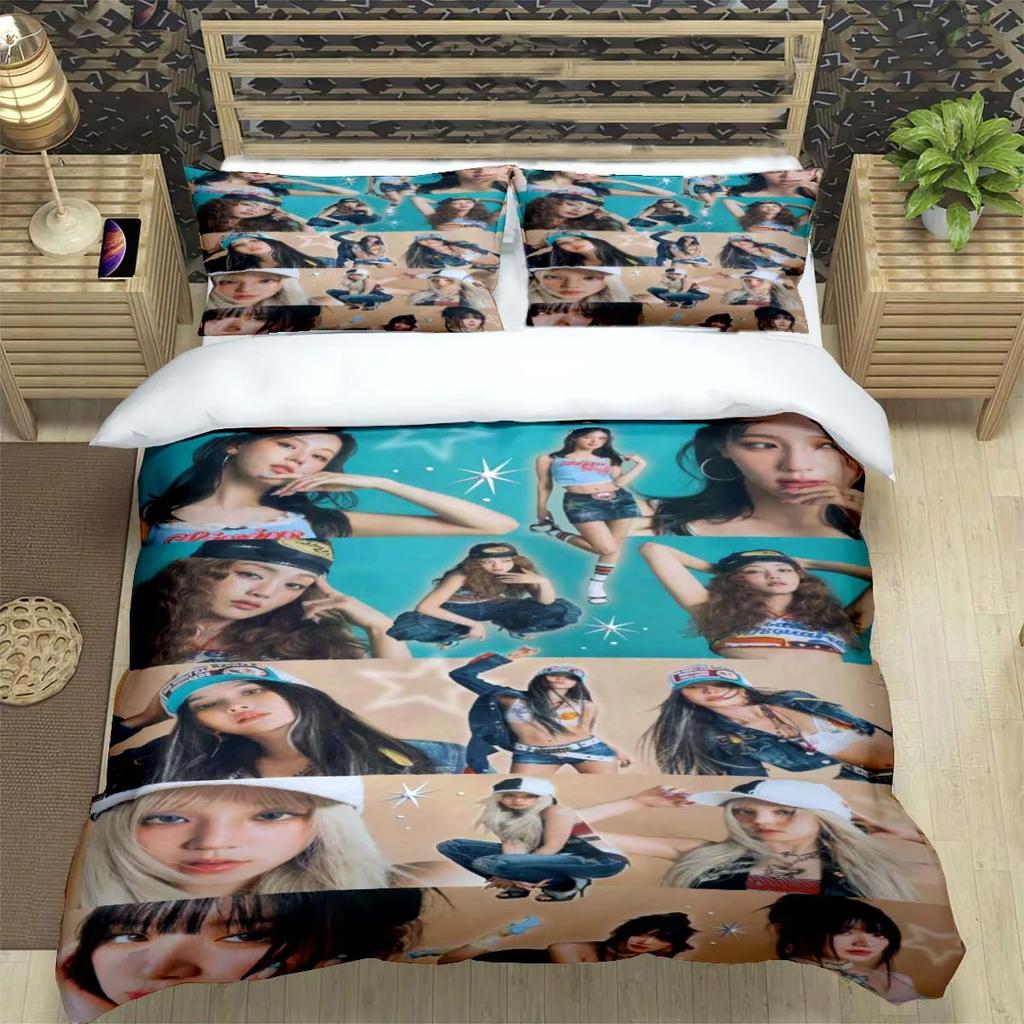 Korean Kpop Girl Group-Yuqi-SoyeonMiyeon-Suyin-Shuhua Print Bedding Set Duvet Cover Comforter Bed Youth Kids Girl Boys Gift