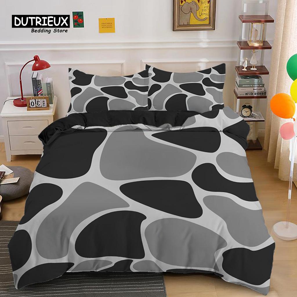 Comforter Marble Geometric Pattern Print Bedding Set Microfiber Comforter Double Queen For Adults Kids Bedroom Decor