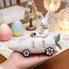 Easter Cross-Border  Creative Resin Desktop Ornament: Bunny Riding A Carrot Cart