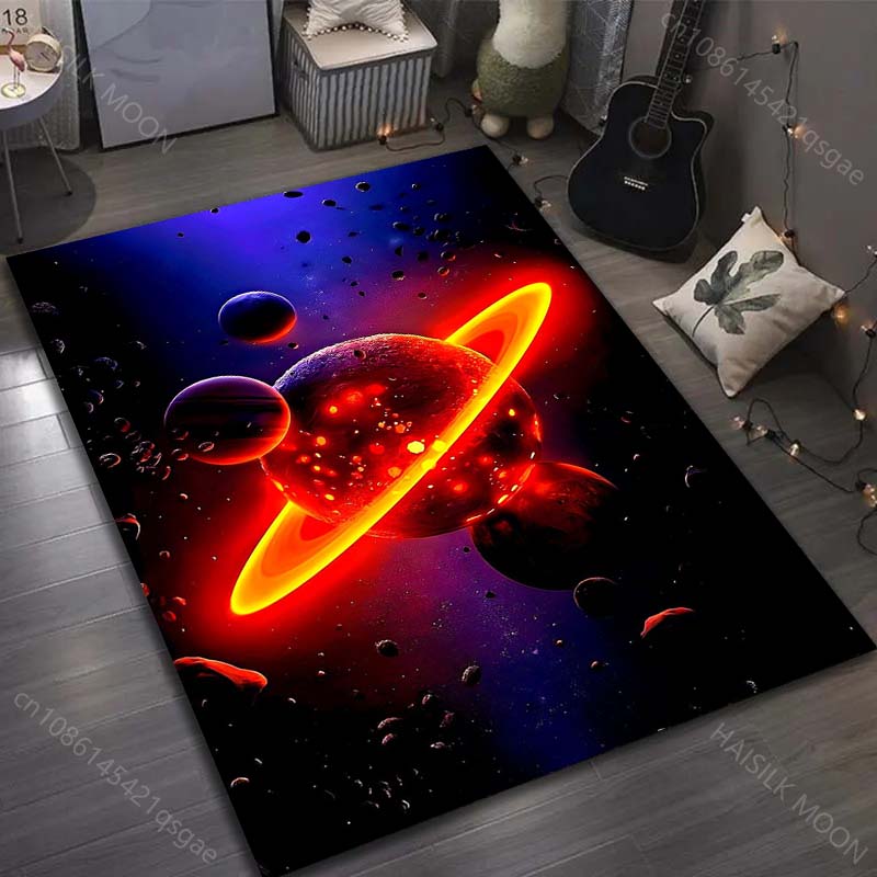 1PC Universe Planet Solar System Print Carpet for Living Room Bedroom Sofa Doormat Decor Area Rug Non-slip Floor Mat for Gifts