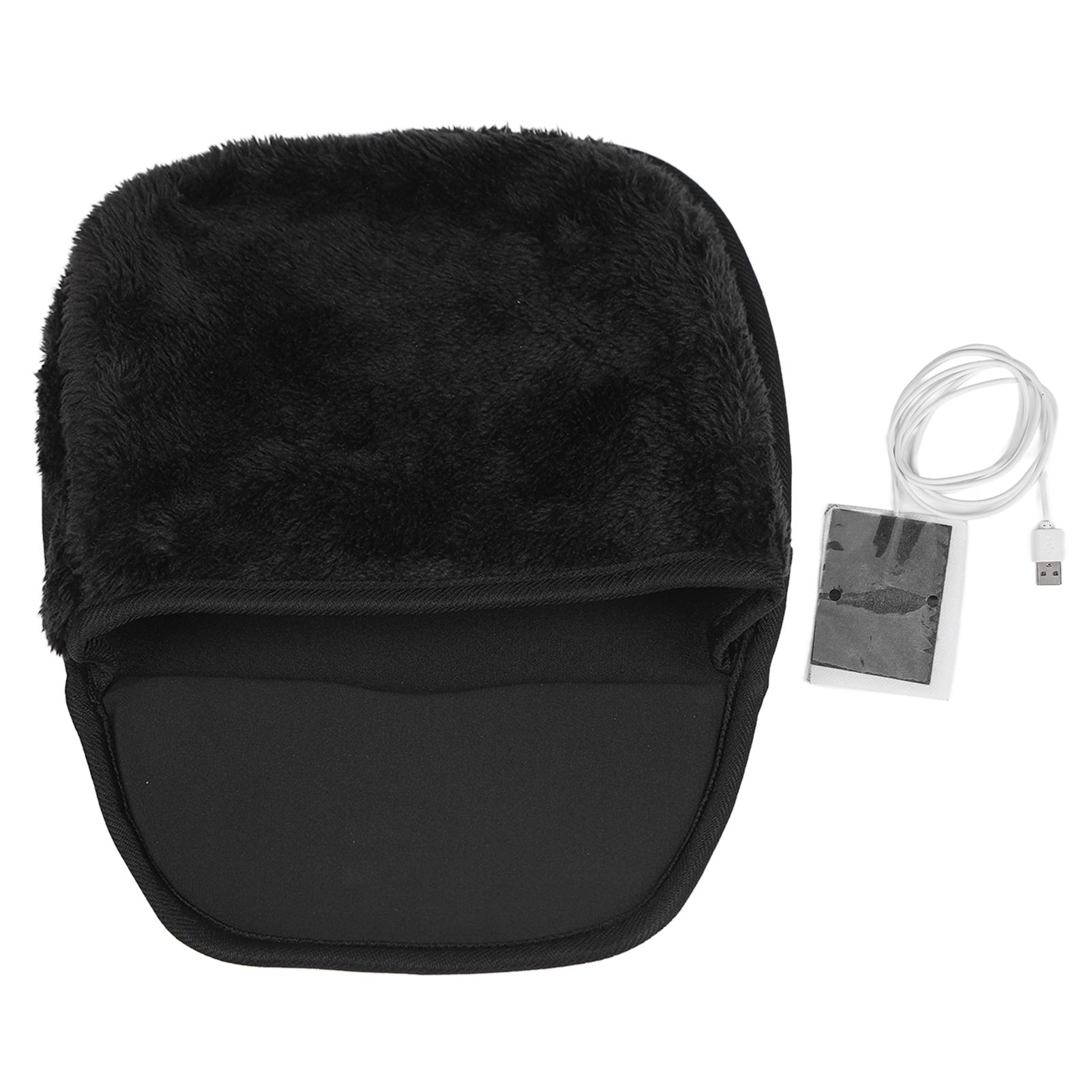 

USB Heated Computer Mouse Pad Hand Warmer Roomy Hand Warming Mouse Pad Desk Accessories for Men and WomenBlack чёрный