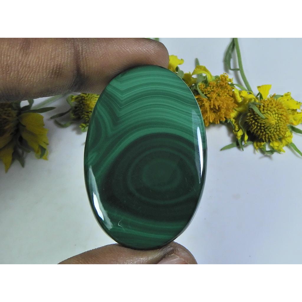 AA++ 77Cts. Natural Green Malachite Oval Cabochon Loose Gemstone 27X43X04 MM D-52