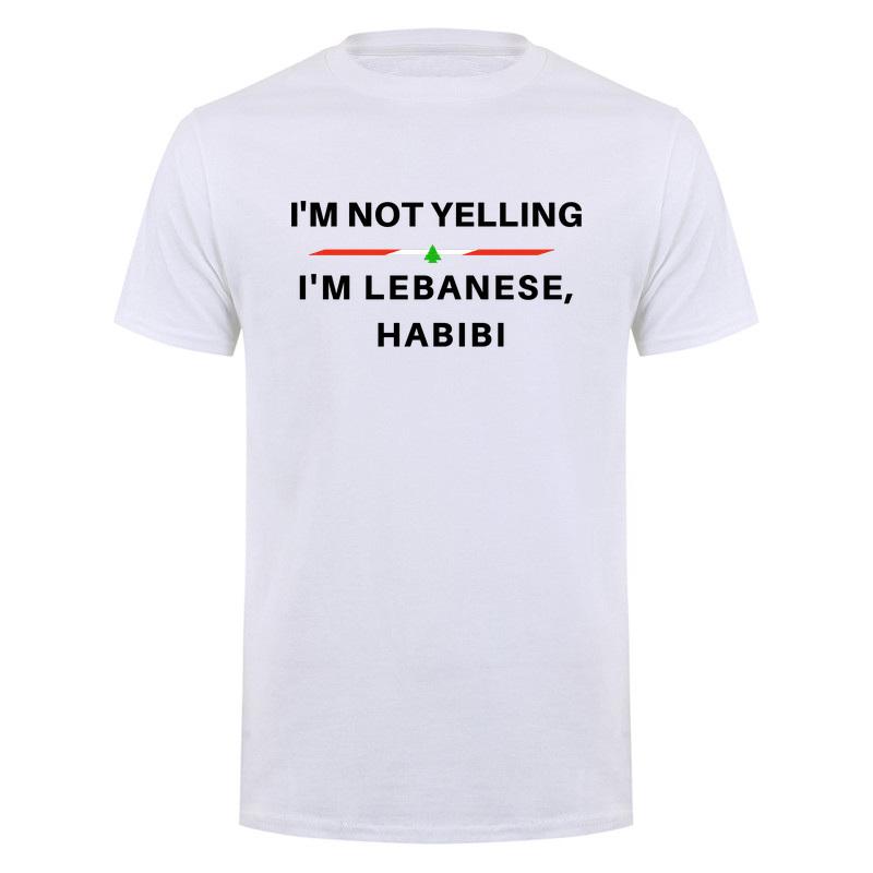 Im Not Yelling Im Lebanese Habibi Funny Arabic Tshirt Lebanon Flag Graphic T Shirts Casual Style Da960