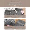 Women's Petite 145cm Black Stripe Wool Wide-Leg Pants - Retro Autumn/Winter Casual Stroll