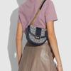 Coach Alie 20 Saddle Signature Jacquard And Leather Crossbody Bag Women Crossbody Bag Navy-Blue C3464-B4RH3