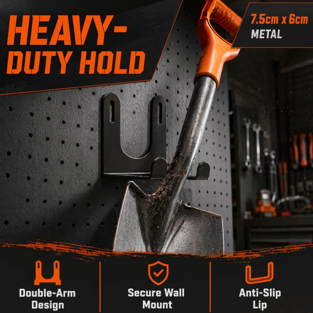 Wall Mounted Wall Mounted Hanger Double Hook Elongated Mounting Slots Storage Holder Metal Heavy Duty