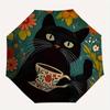 1pc Cat Cup Automatic Open/Close Umbrella with One Touch Button,, Windproof Design   Lightweight Portable Umbrella for Women & Men6029