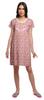 Moomaya Cotton Lace Neckline Sleepwear For Women Button Placket Nightdress