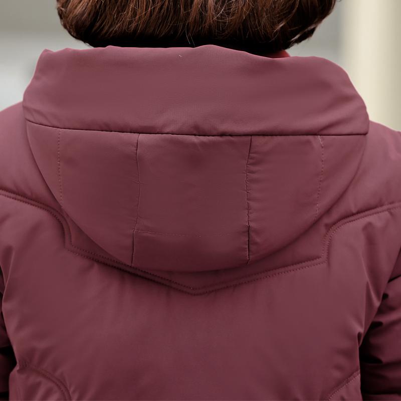 Haine de iarnă pentru femei de vârstă mijlocie cu glugă, elegante, groase, călduroase, mărimi mari, parka, jachete pentru femei