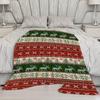 Christmas Pattern Blanket Microfiber Flannel Cover Blanket Bedroom Living Room Sofa Soft And Comfortable Home Decoration
