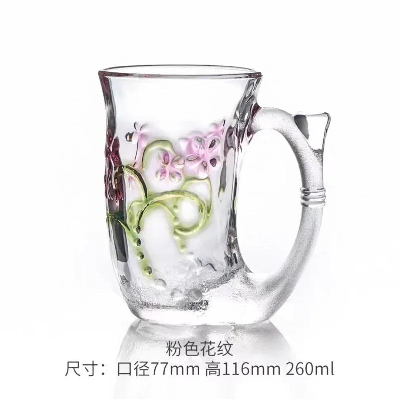 Mermaid Glass Water Cups, Creative Coffee Mugs, Flower Tea Cup, Breakfast Milk Mug, Wine Whiskey Cocktail Glass, Drinking Glasse