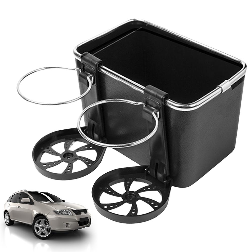 Car Armrest Storage Box with 2 Cup Holders Multifunctional Car Storage Box with Cup Holder for Phone Tissue Cup Drink Holder