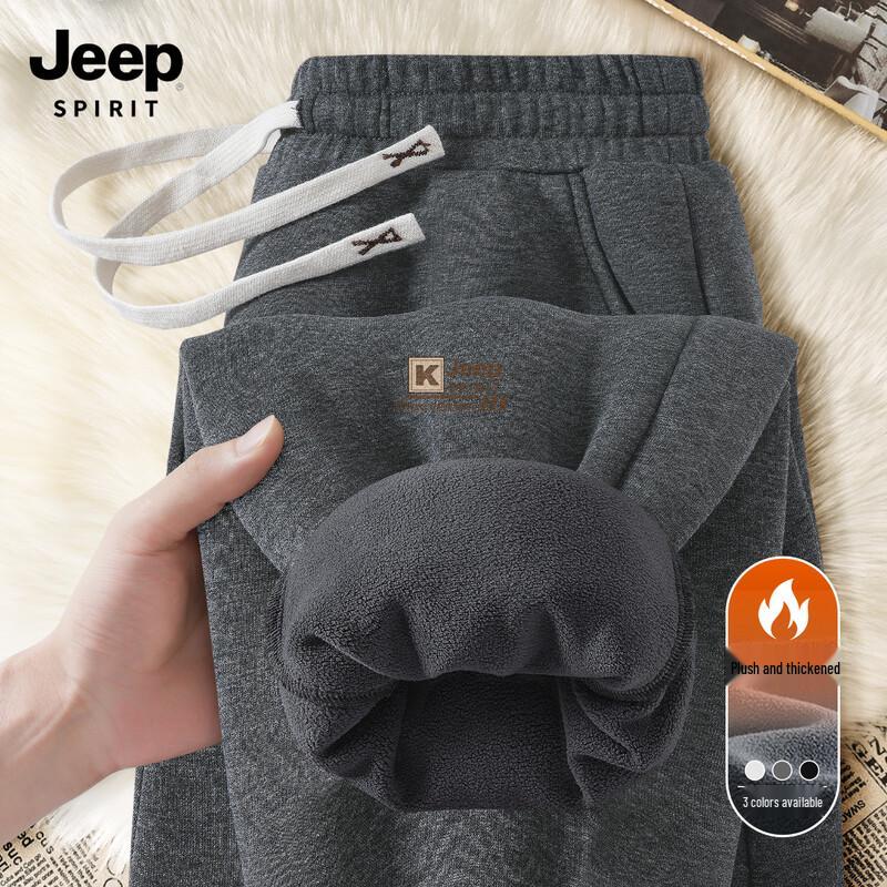 

JEEP SPIRIT Men s 2025 Autumn/Winter Fleece-Lined Joggers 2XL