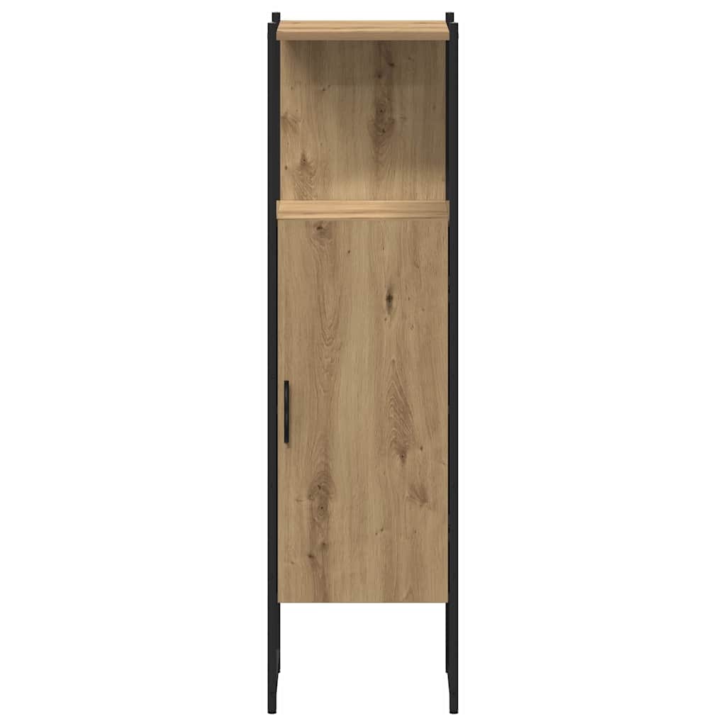 Bathroom Furniture Set with Shelf and Door 3 Pcs Brown Particleboard