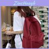 Solid Color Nylon Student Backpack With Large Capacity For Casual Travel And Daily Use Lightweight Urban Style