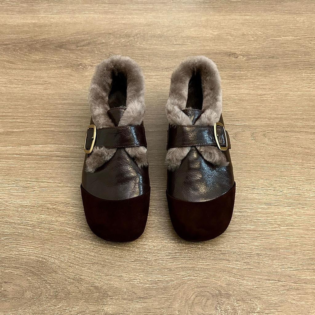 Fleece Warm Deep Mouth Single Shoes Women's Autumn and Winter 2025 New Trendy Fashion Mary Jane Fluffy Shoes Loafer Shoes