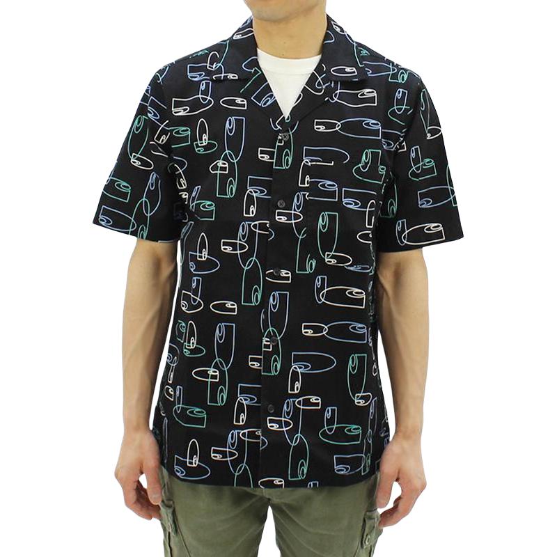 Carhartt WIP All Over Print Short Sleeve Shirt Men Shirts Black I031661-1JR-XX
