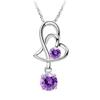 Weihua Heart-to-Heart Silver-Plated Necklace - Korean Fashion Jewelry with Popular Pendants