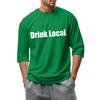 Men's fashionable casual round-neck three-quarter sleeve top T-shirt