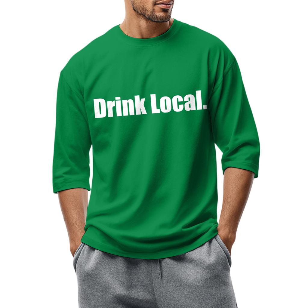 Men's fashionable casual round-neck three-quarter sleeve top T-shirt