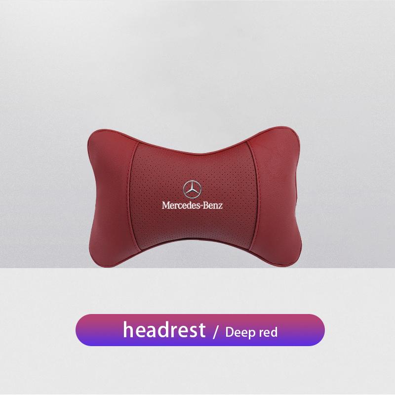 1Pcs Car Seat Headrest Auto Logo Neck Pillow For Mercedes Benz AMG Smart W205 C300 W203 W206 W108 W124 W126 W140 W168 W169 W176