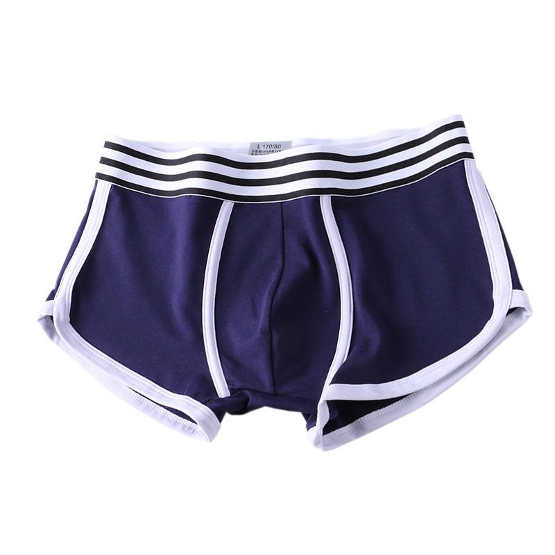 Men's Pure Cotton Boxer Briefs: Solid Color Trendy Sports Trunks